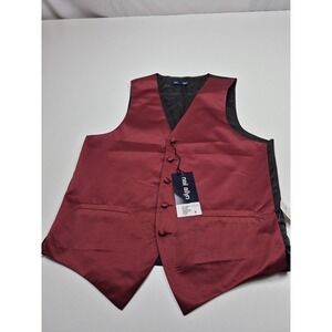 Neil Allyn Vest Mens Small Red Polyester Satin Tuxedo Suit Formal Wedding